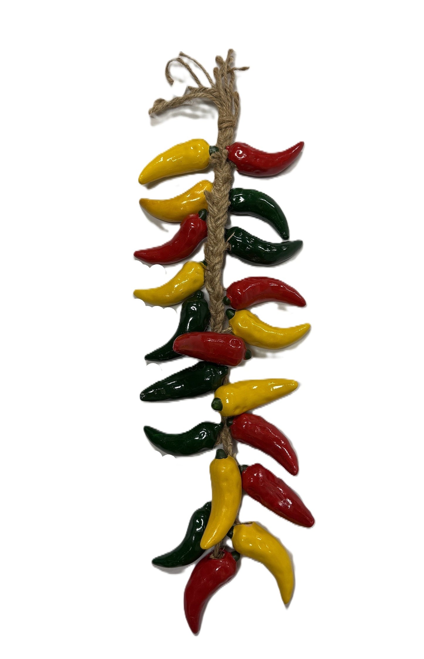 Rope Bunch w/20 Porcelain Chile Peppers