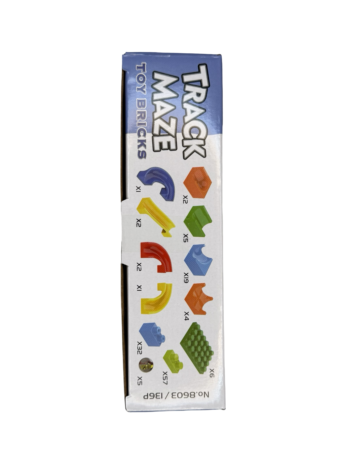 Toy Brick Marble Track Maze 136 pc