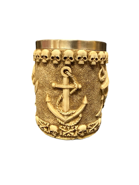 Pirate Mug w/ Skulls & Cutlass