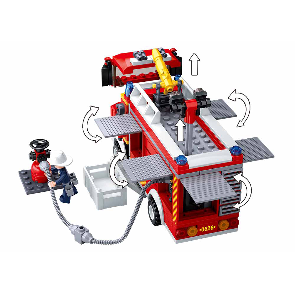 Fire Truck Water-Tank Building Brick Kit (343 Pcs)