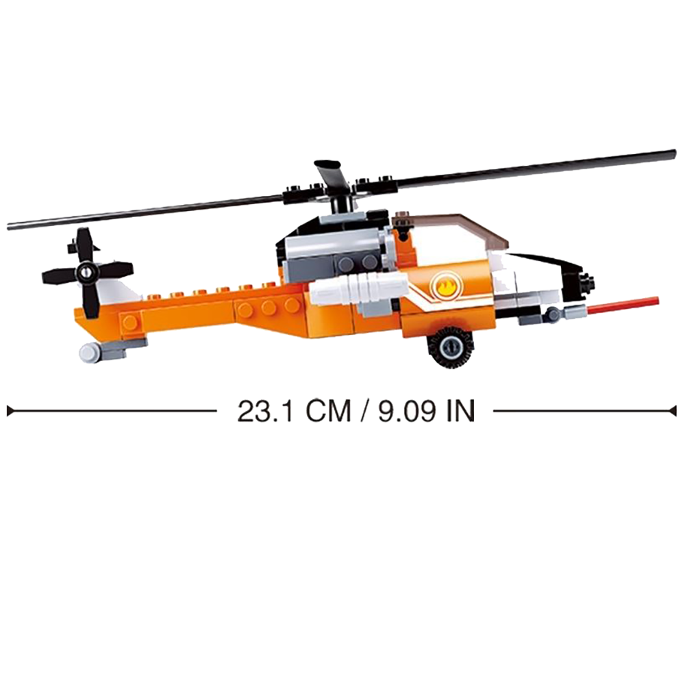 Aviation Fire Helicopter Building Brick Kit (129 pcs)
