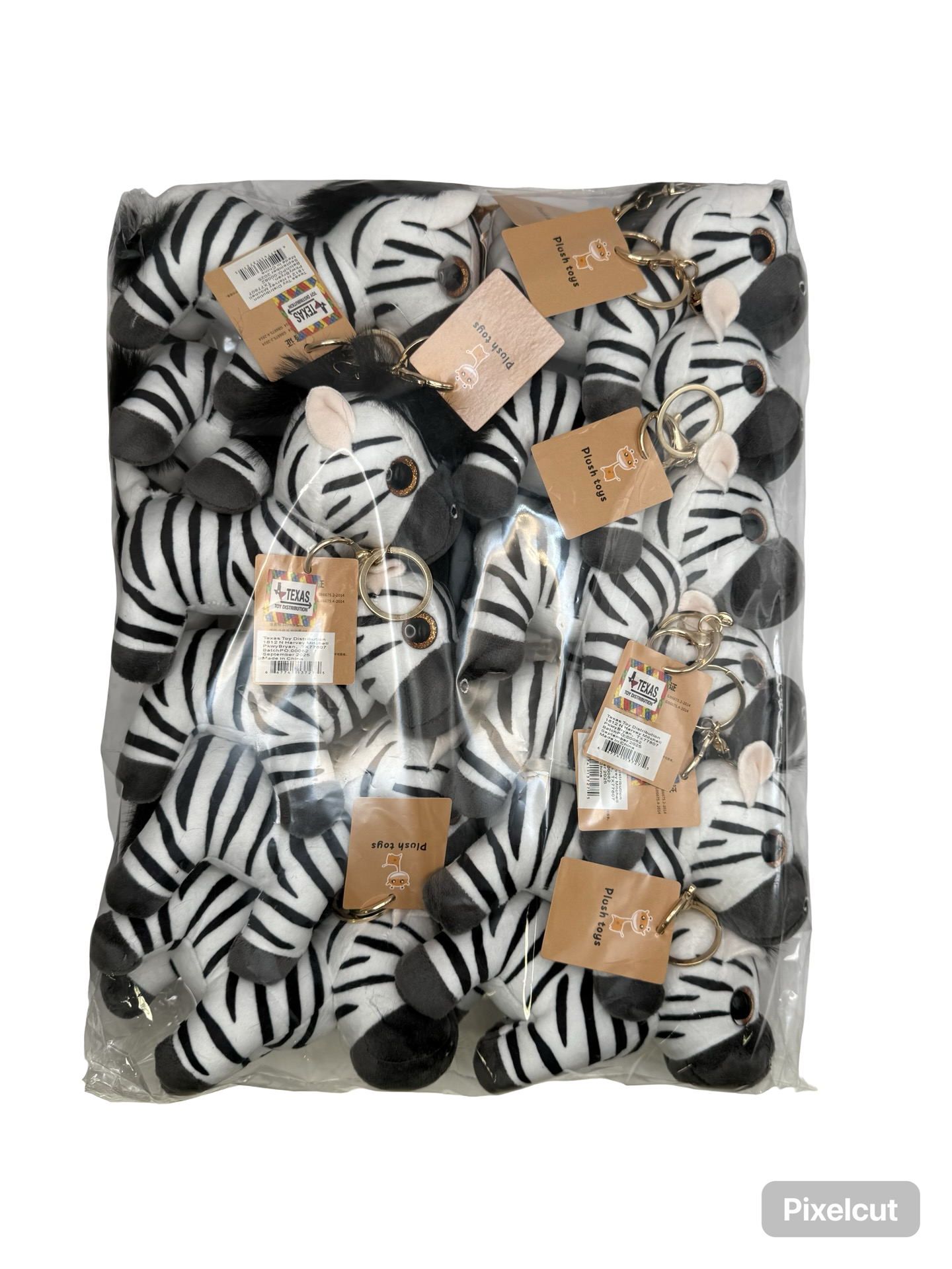 Zebra plush keychains