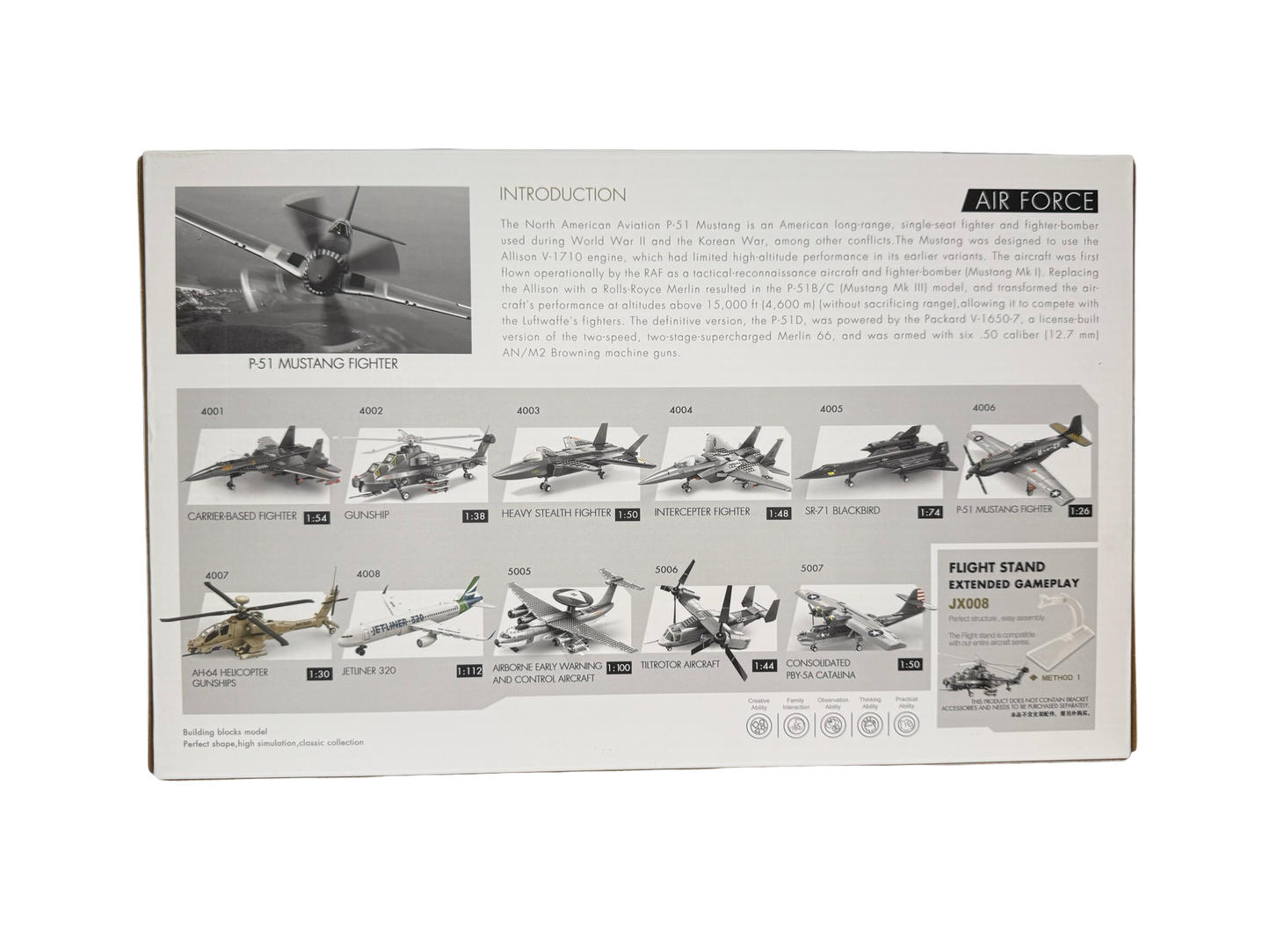 P-51 Mustang Fighter Jet Building Brick Set