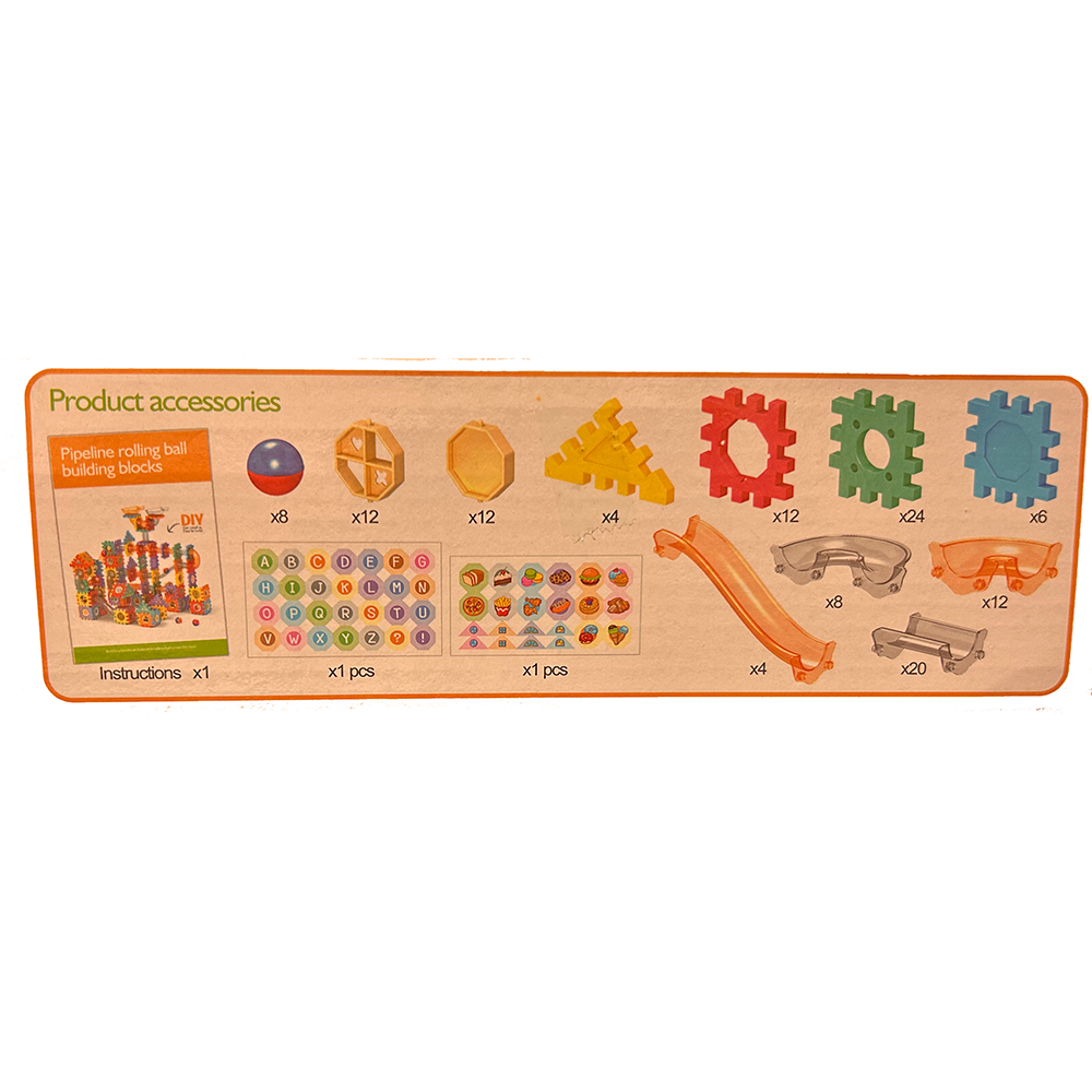 Pipeline Rolling Ball Building Blocks Marble Drop Set 125 Pcs