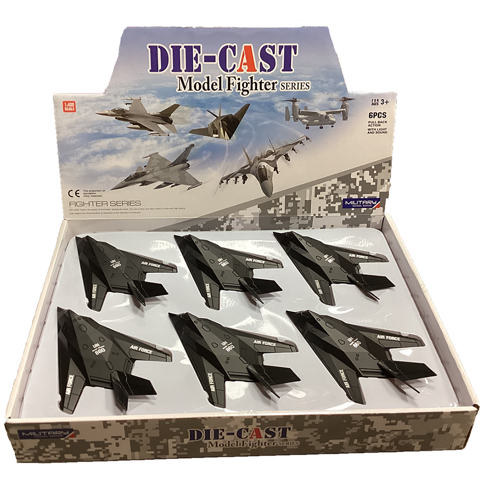 B-1 Bomber Jet Pull-Back Military Planes, Display of x6