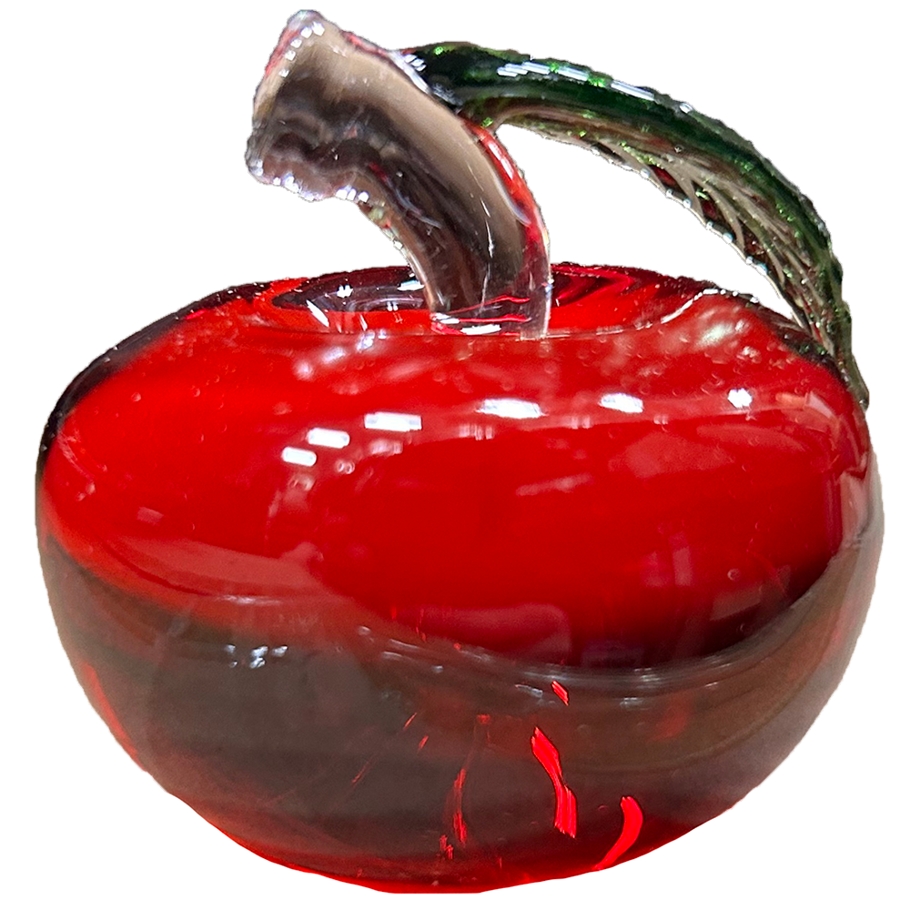 Hand Blown Miniature Glass Apple Fruit Figurine Collectible