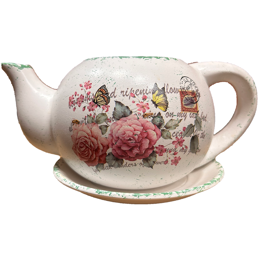 teapot plant pot Ceramic Flowerpot Teapot Plant Pot with Saucer Home Decor