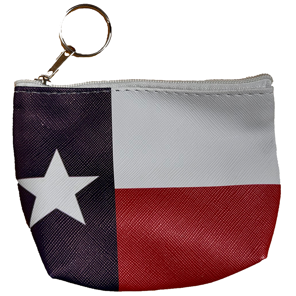 Texas State Flag Coin Purse Keychain