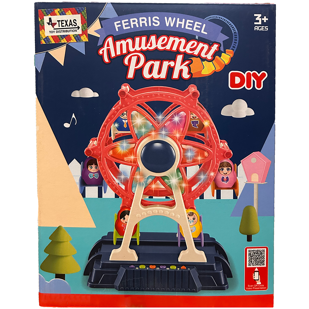 Amusement Park Ferris Wheel with Lights and Music