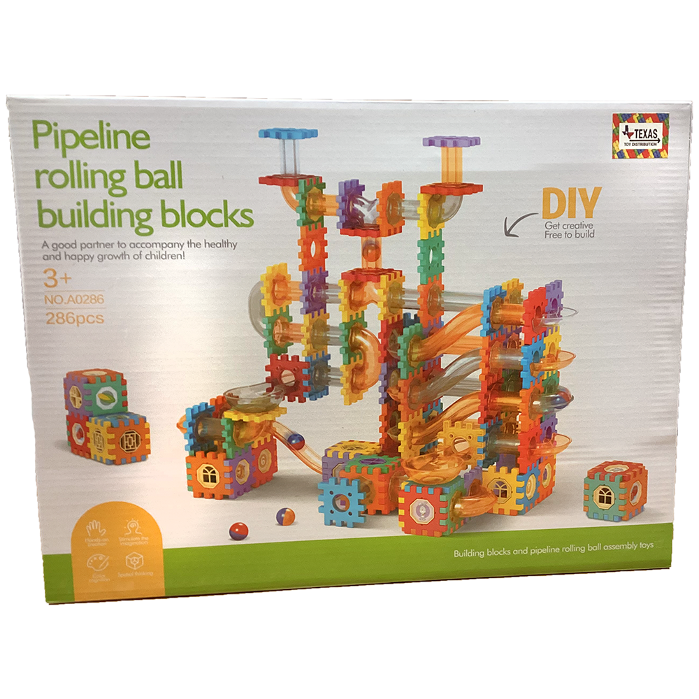 Pipeline Rolling Ball Building Blocks Marble Drop Set 286 Pcs