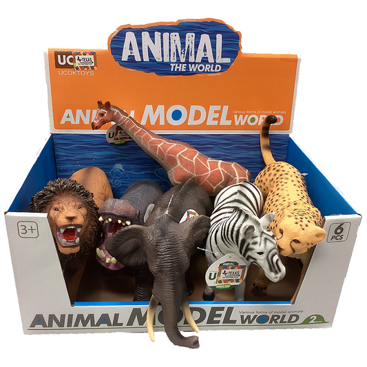 Large Animal Wildlife Display Box of x6 15" Figurine Models