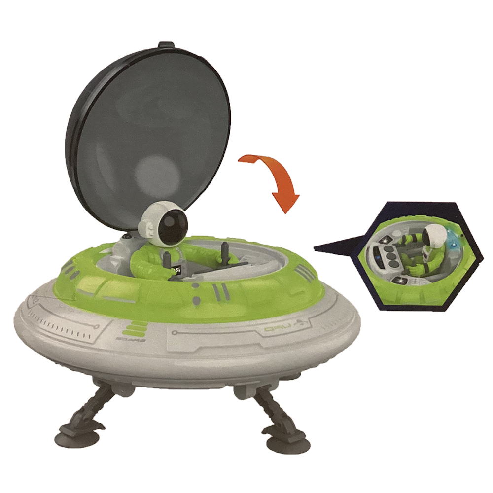 Space UFO Model in Window Box with Astronaut Figure