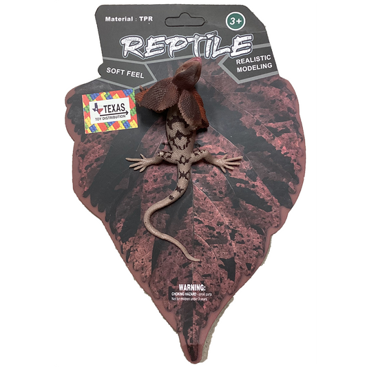 Frilled Lizard Reptile Figurine on Peggable Board