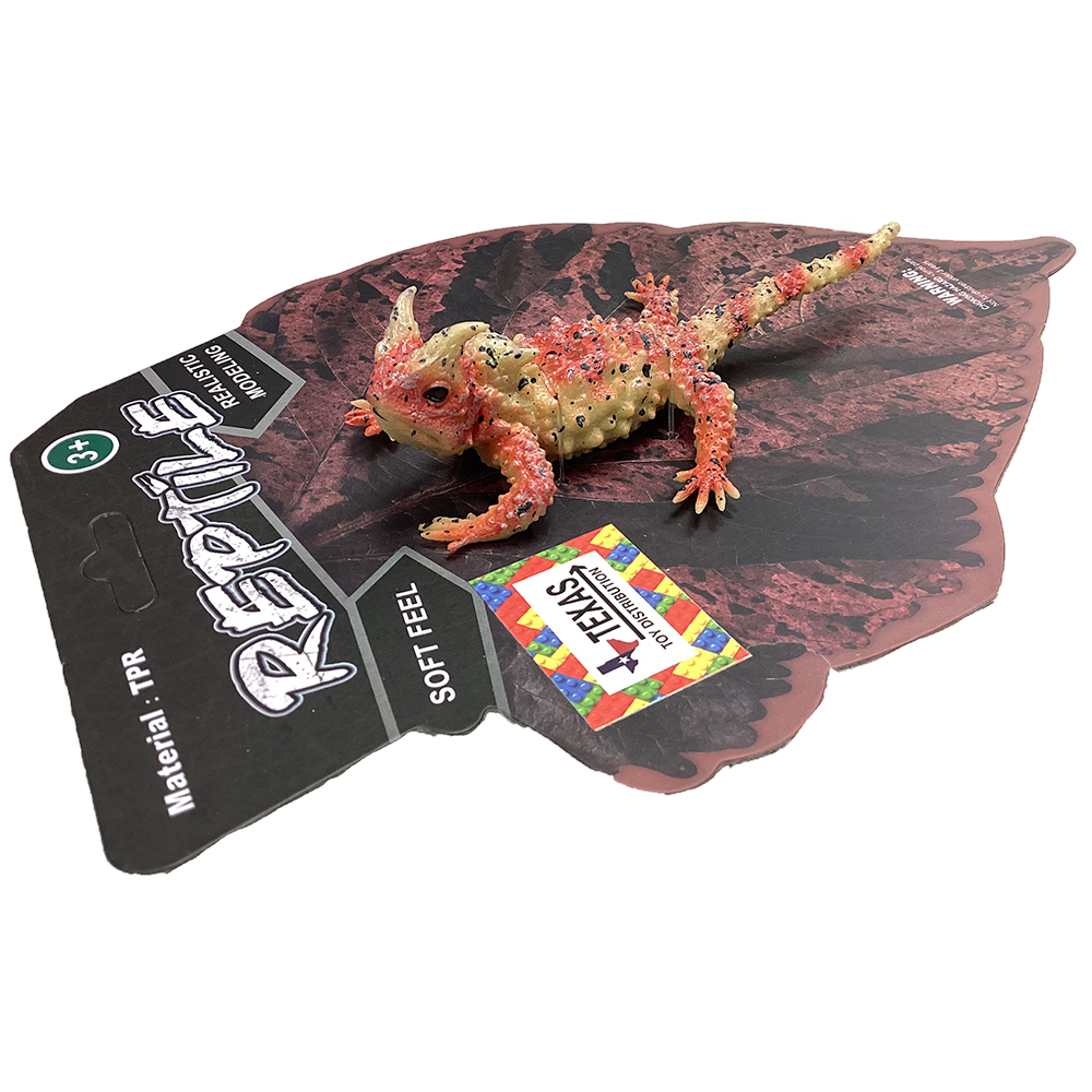 Horned Lizard Soft Rubber 6" Reptile Animal Figurine