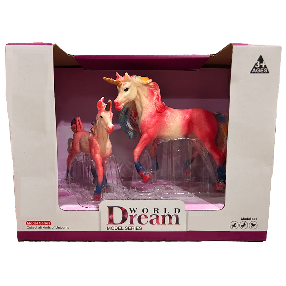 Unicorn Painted Resin Figurines in Open Window Box, 4 Styles