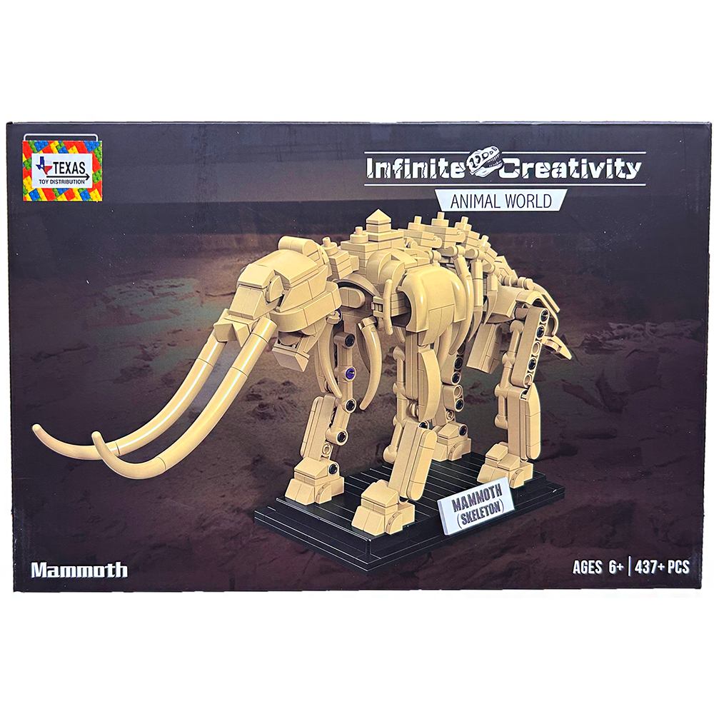 Wooly Mammoth Skeleton Dinosaur Building Brick Kit (437 pcs