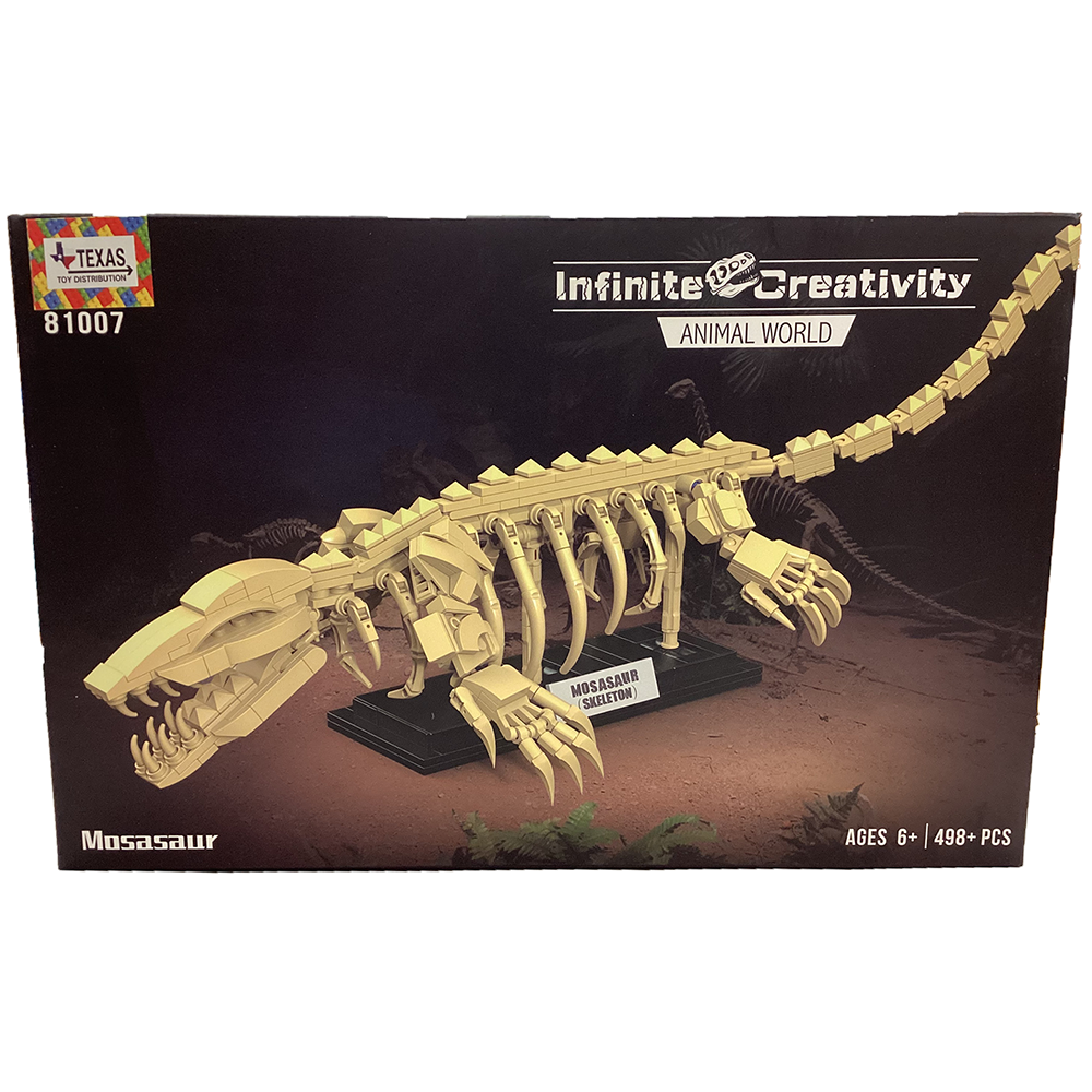 Mosasaur Skeleton Dinosaur Building Brick Kit (498 pcs) – Texas