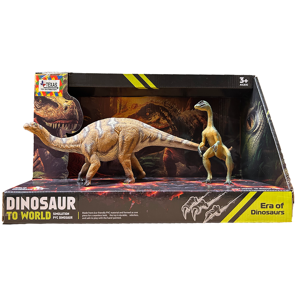 Dinosaur Figurines Apatosaurus and Oviraporid, Window Box
