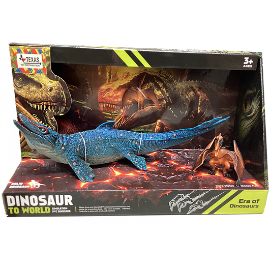 Aquatic Dinosaur Figurine and Pterosaur Figurine, Window Box