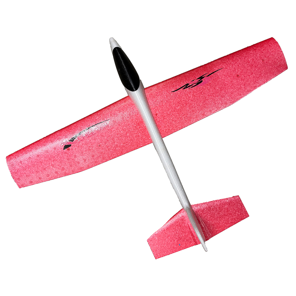 Hand-Toss Foam Airplane Flying Glider in Peggable Bag, Red and White