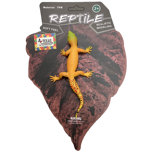 Leopard Gecko Soft Rubber Reptile Figurine on Peggable Board