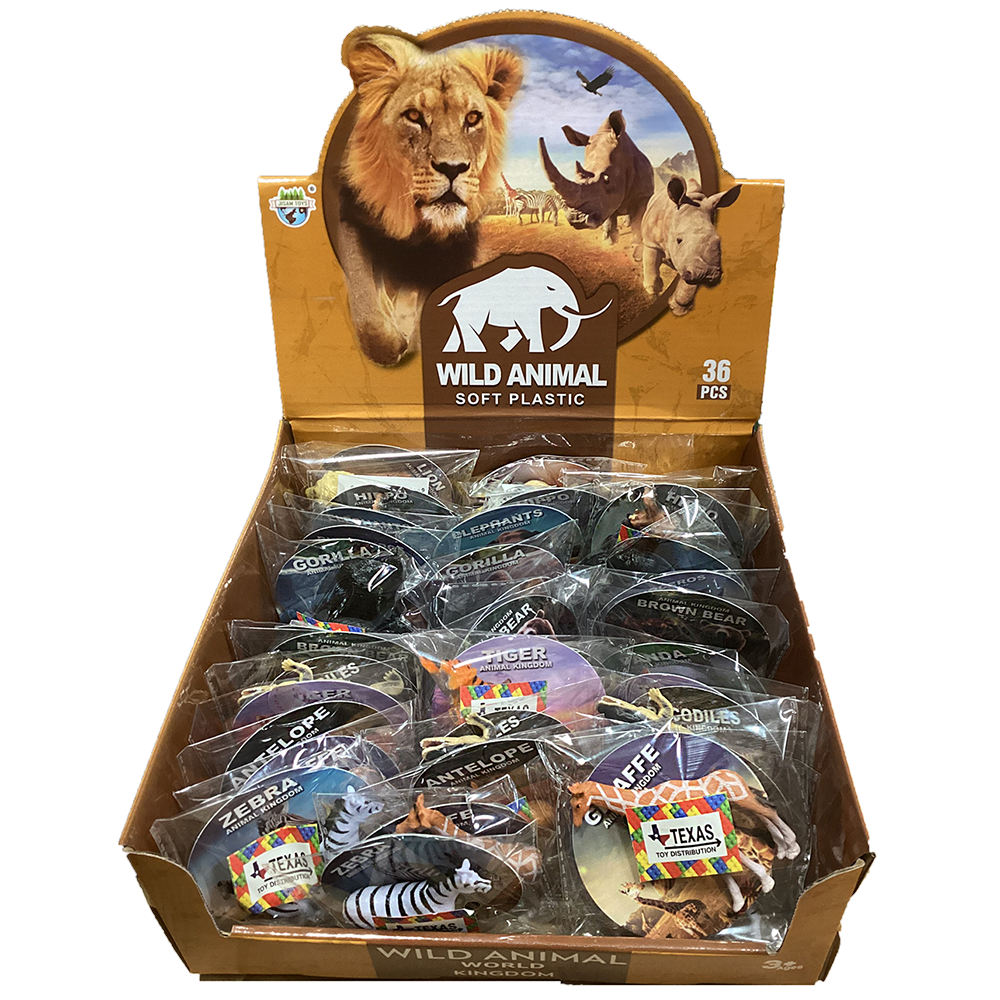 Wild Animal 3" Figurines Display of 36 Figurine Toys