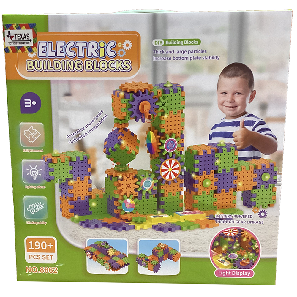 gear blocks Electric DIY Building Block Cog Set (190 pcs) – Texas Toy Distribution