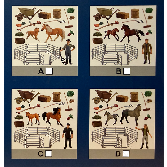 Farm Animal Figurine Play Set with Accessories, 4 Styles