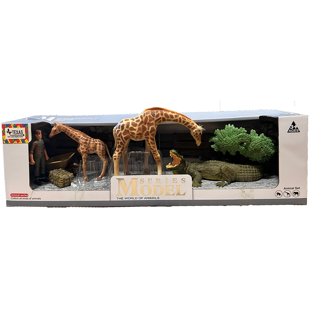 Wild Animal Giraffe Figurine Models in Open Window Box
