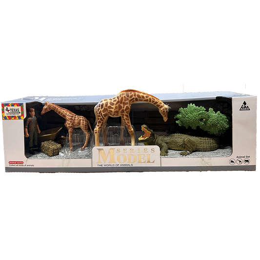 Wild Animal Giraffe Figurine Models in Open Window Box