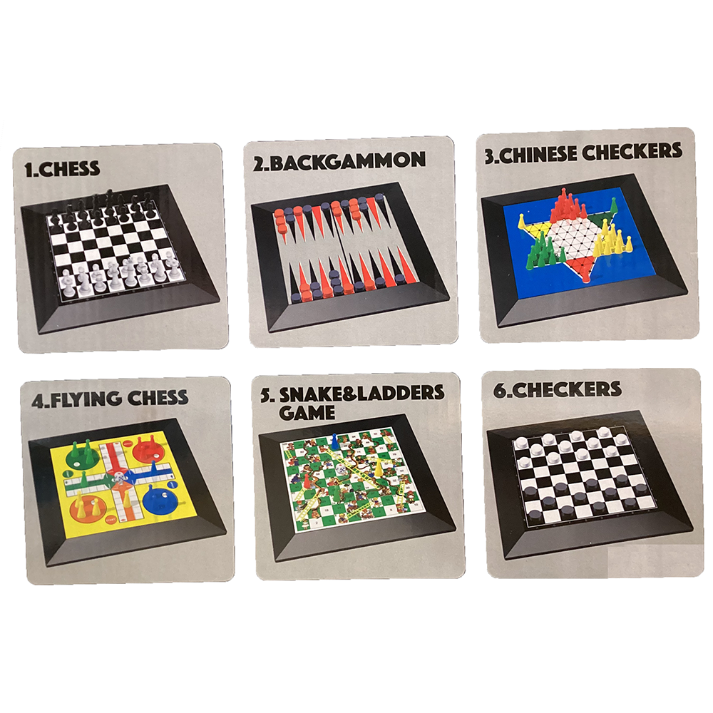 6-in-1 Board Games - Chess, Backgammon, Checkers, and More!
