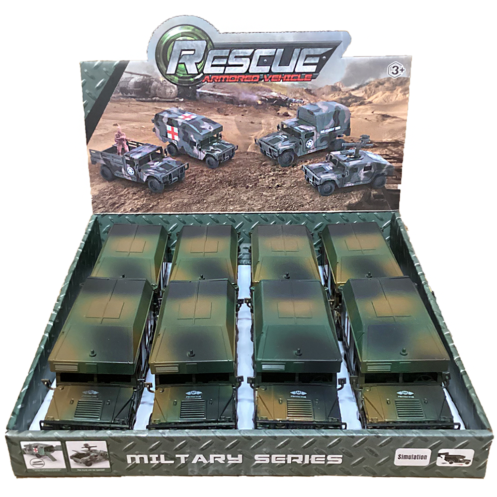 Hummer Military Vehicle Display Set, Friction Drive x8 Units