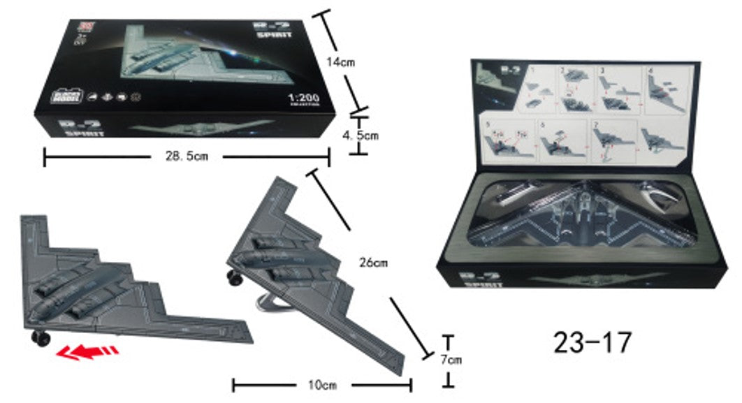 Ghost Bomber B2 Plane Pull-Back Model Kit (1:200 Scale)