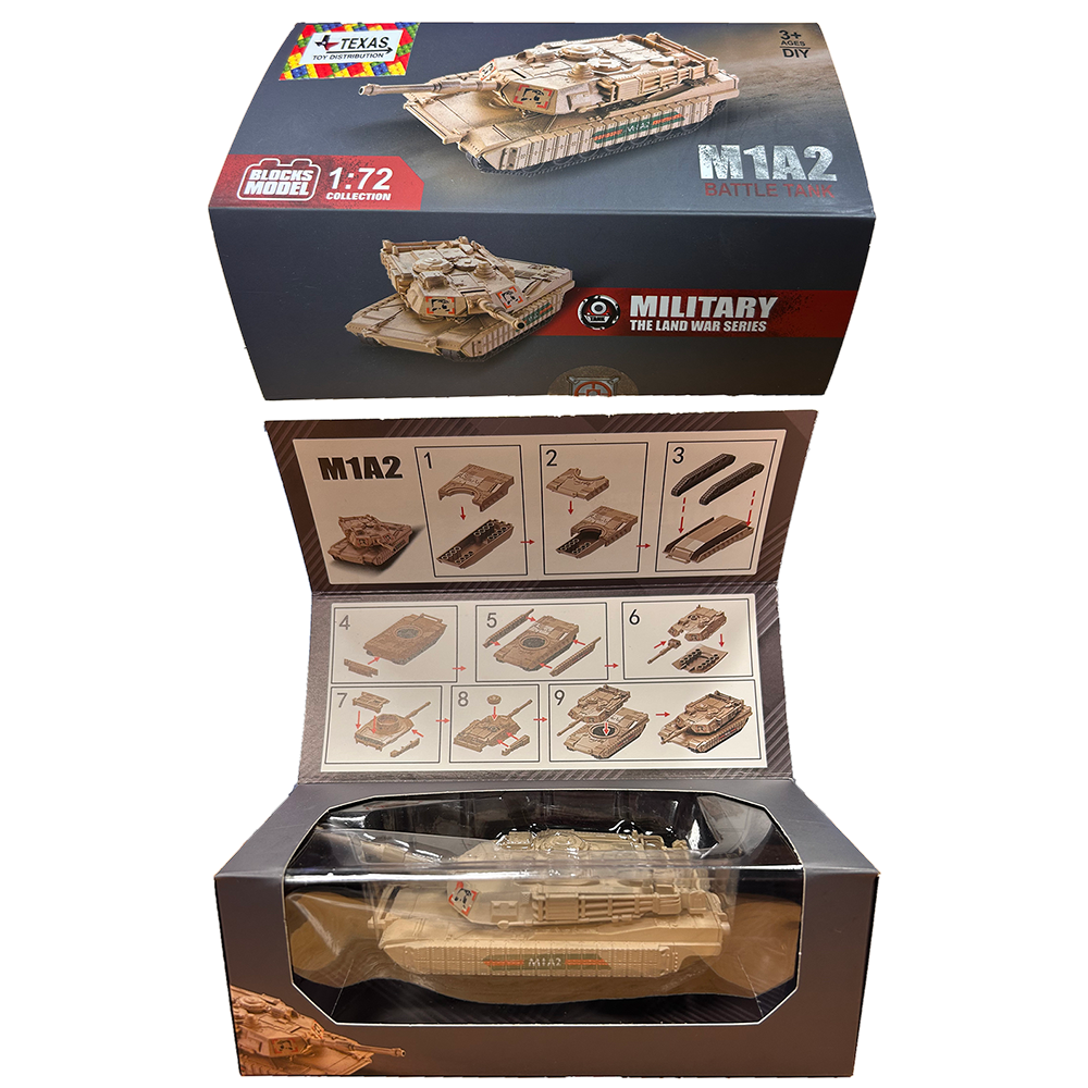 M1A2 Main Battle Tank Pull-Back Build Kit (1:72 Scale)