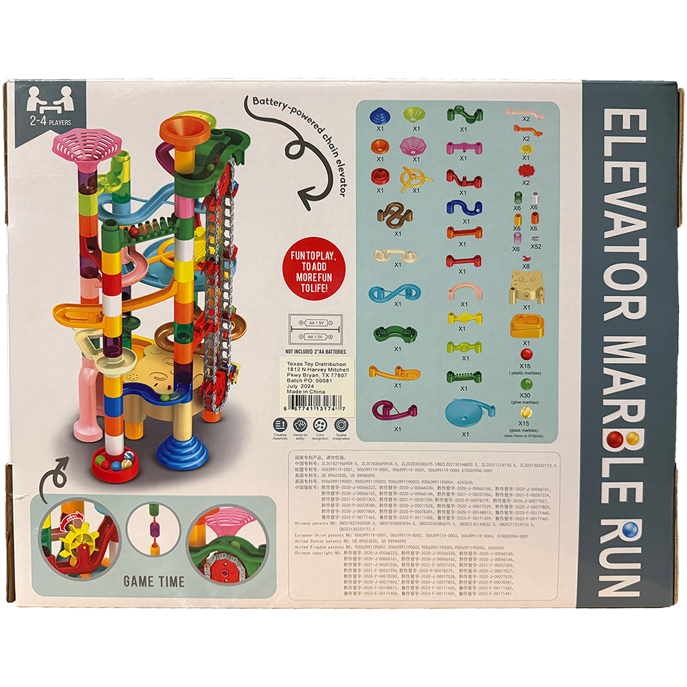 Elevator Marble Run Pipeline Toy (182 pcs)