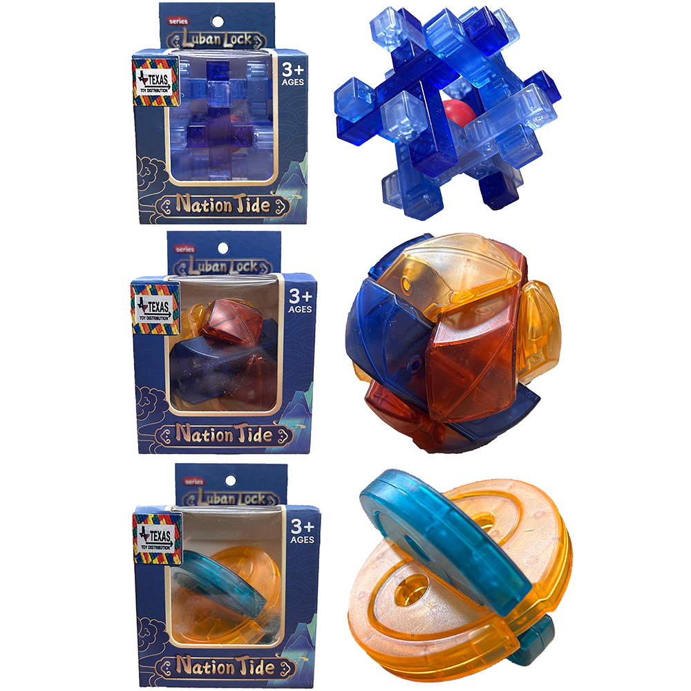 Colorful Lock Brain Teaser Puzzles in Peggable Window Boxes