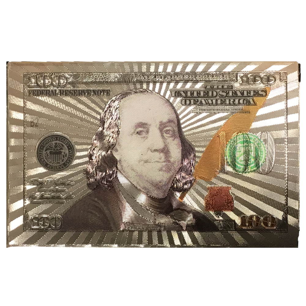 Shiny Gold Foil $100 Bill Playing Cards
