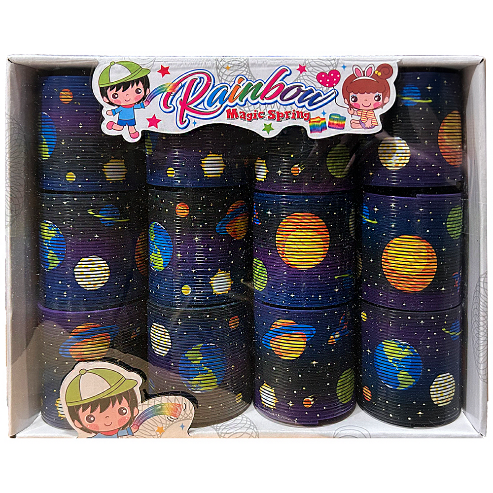 Space Galaxy Magic Spring Classic Slinky Toy, Display of 12