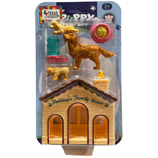 Pet House Dog Figurine Play Set on Peggable Board