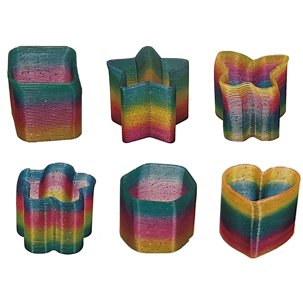 Glitter Rainbow Spring Classic Slinky Toy, Display of 12