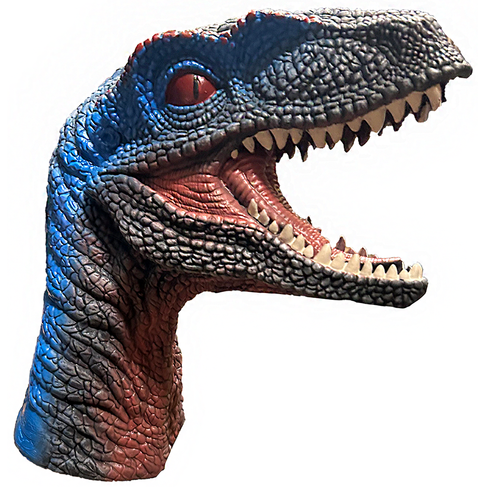 Velociraptor Head 12" Dinosaur Rubber Hand Puppet