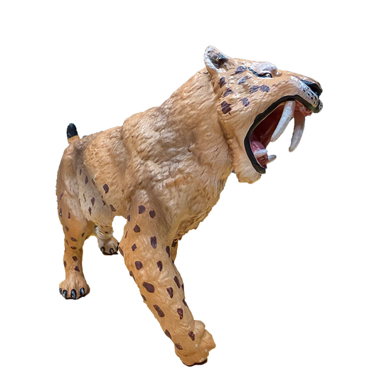 Saber-Toothed Tiger Painted Resin Figurine Ice Age Apex Predator
