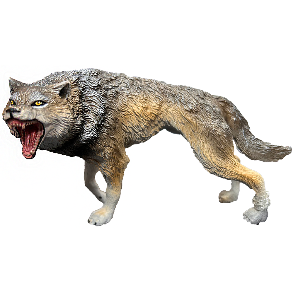 Wolf Painted Resin Animal Figurine Toy