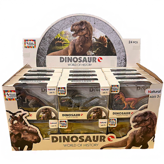 Dinosaur Figurine Display of 24 Dinos, x6 Styles