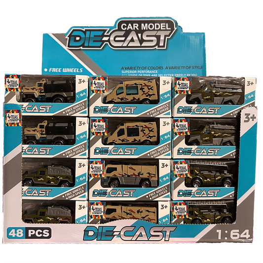 1:64 Diecast Military Vehicle 48pc Display Box