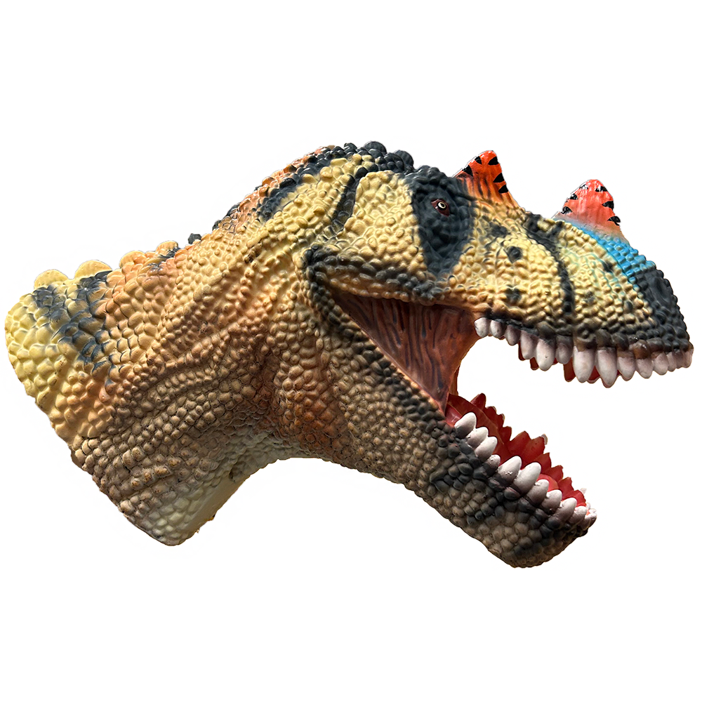 Carnotaurus Head Dinosaur Rubber Hand Puppet with Sound