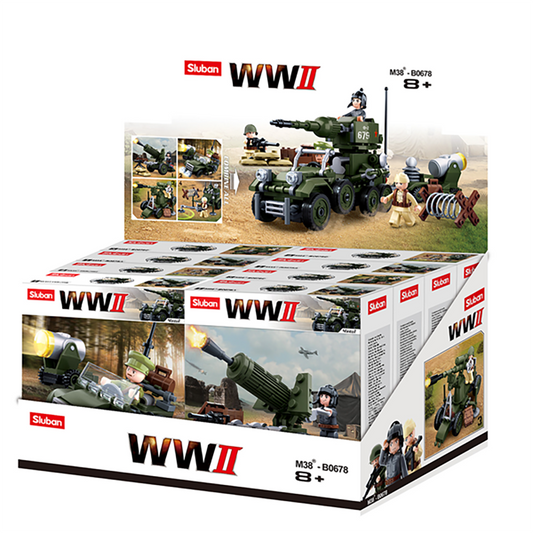 WWII 4-in-1 Army Half-Track Building Brick Display Set