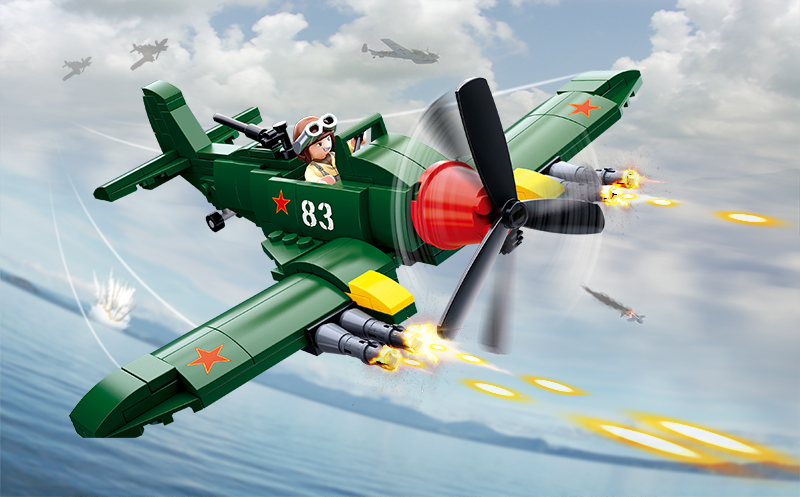 WW2 Allied Fighter Plane Building Brick Kit (170 pcs)