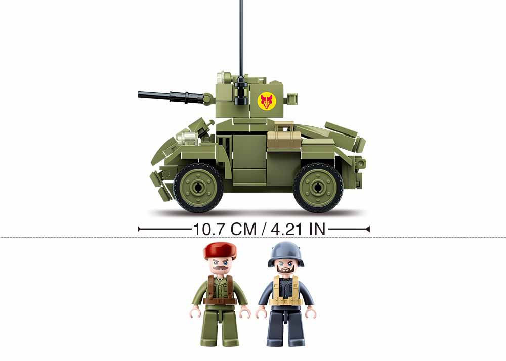 WWII UK Army MK2 Wheeled Armored Vehicle Brick Kit (154 pcs)