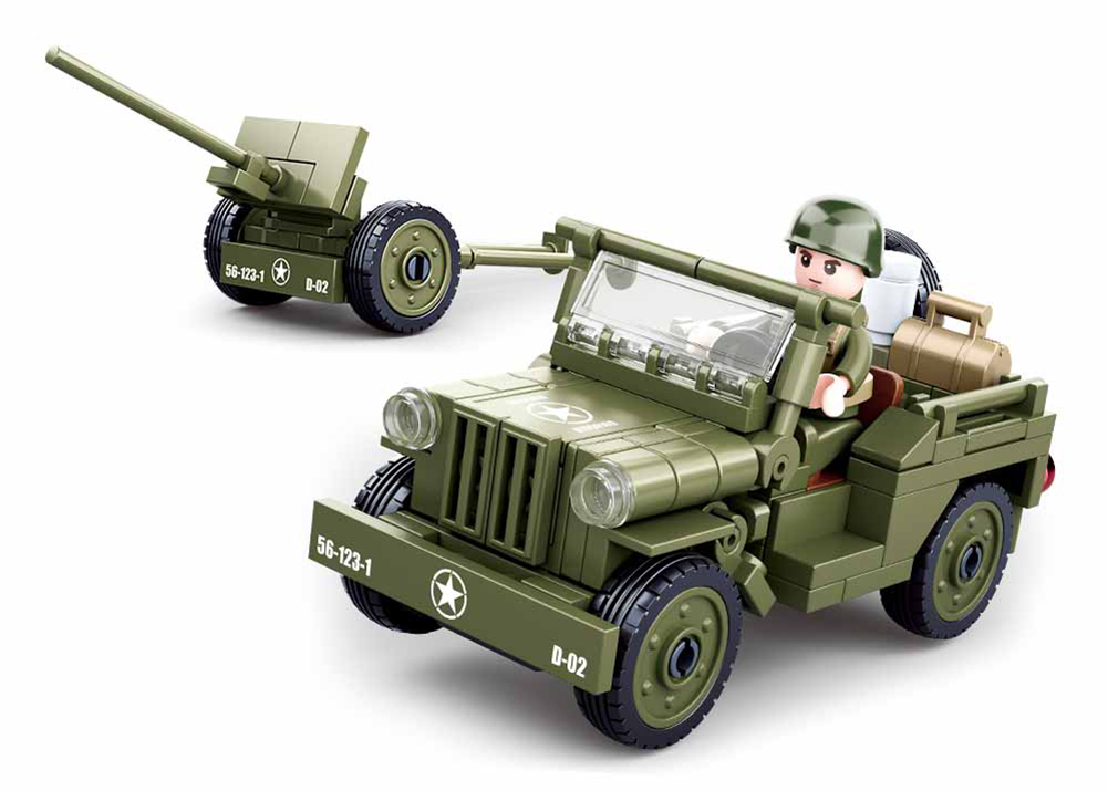 WWII Willy's Jeep Building Brick Kit (143 pcs)